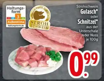 Edeka Strohschwein Gulash oder Schnitzel Angebot