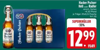 Edeka Hacker Pschorr Hell oder Radler Angebot