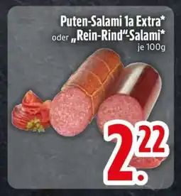 Edeka Puten-Salami 1a Extra oder 'Rein-Rind'-Salami Angebot