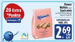 Edeka Manner Waffeln oder Snack minis Angebot