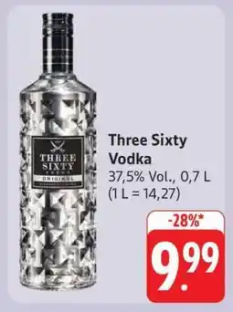 Edeka Three Sixty Vodka Angebot