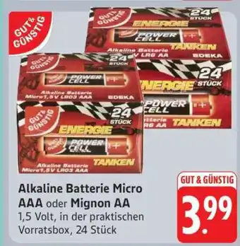 Edeka Alkaline Batterie Micro AAA oder Mignon AA Angebot