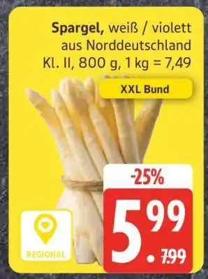 Edeka Spargel, weiß / violett aus Norddeutschland Angebot