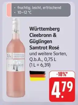 Edeka Württemberg Cleebronn & Güglingen Samtrot Rosé Angebot
