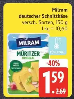 Edeka Milram, deutscher Schnittkäse Angebot