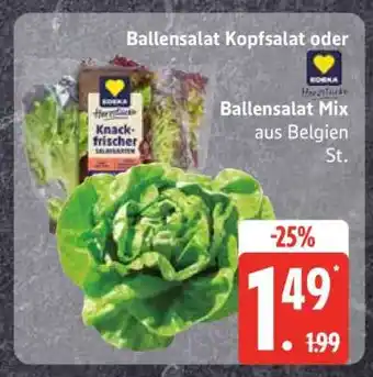 Edeka Ballensalat Kopfsalat oder Ballensalat Mix Angebot