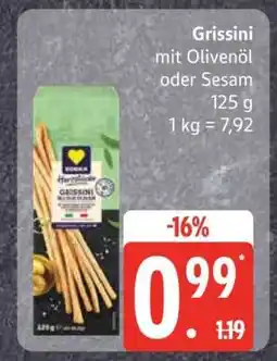 Edeka Grissini mit Olivenöl oder Sesam Angebot
