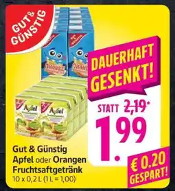 Edeka Gut & Günstig Apfel oder Orangen Fruchtsaftgetränk Angebot