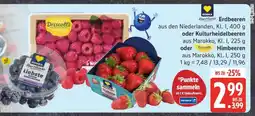 Edeka Erdbeeren, Kulturheidelbeeren oder Himbeeren Angebot