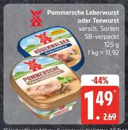 Edeka Pommersche Leberwurst oder Teewurst Angebot