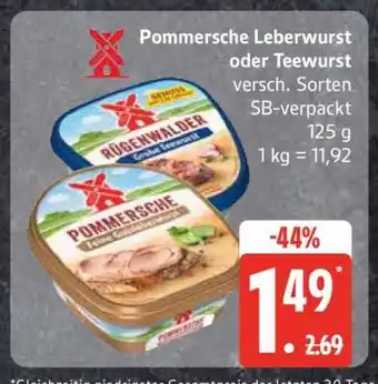 Edeka Pommersche Leberwurst oder Teewurst Angebot