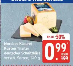 Edeka Nordsee Käserei Küsten Tilsiter deutscher Schnittkäse Angebot
