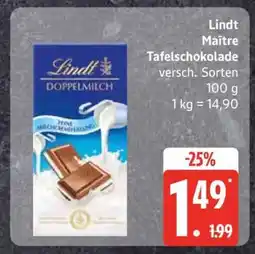 Edeka Lindt Maître Tafelschokolade Angebot