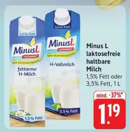 Edeka Minus L laktosefreie haltbare Milch Angebot