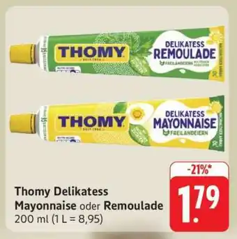 Edeka Thomy Delikatess Mayonnaise oder Remoulade Angebot