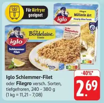 Edeka Iglo Schlemmer-Filet oder Filegro Angebot