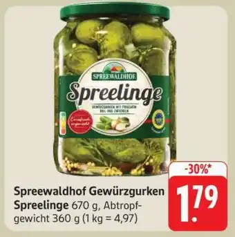 Edeka Spreewaldhof Gewürzgurken Spreelinge Angebot