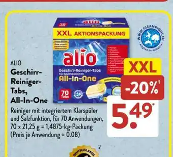 Aldi Süd ALIO Geschirr-Reiniger-Tabs All-In-One Angebot