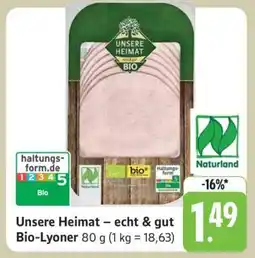 Edeka Unsere Heimat – echt & gut Bio-Lyoner Angebot