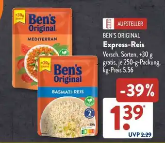 Aldi Süd Ben’s Original Express Reis Angebot