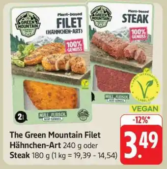 Edeka The Green Mountain Filet Hähnchen-Art oder Steak Angebot