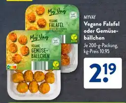 Aldi Süd MYVAY Vegane Falafel oder Gemüsebällchen Angebot