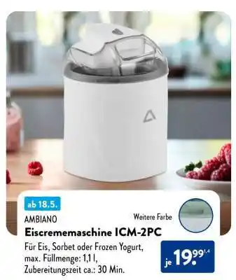 Aldi Süd AMBIANO Eismaschine ICM-2PC Angebot