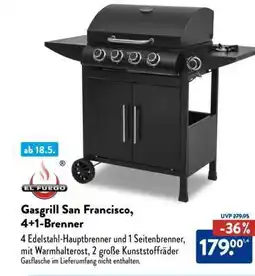 Aldi Süd Gasgrill San Francisco, 4+1-Brenner Angebot