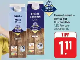 Edeka Unsere Heimat – echt & gut Frische Milch Angebot