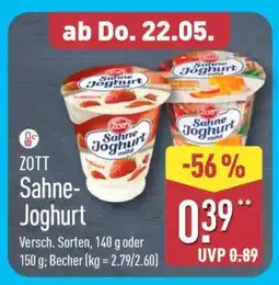Aldi Nord ZOTT Sahne-Joghurt Angebot