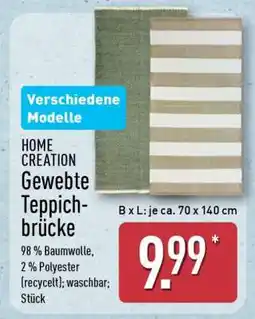 Aldi Nord HOME CREATION Gewebte Teppichbrücke Angebot