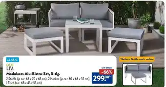 Aldi Nord Modulares Alu-Bistro-Set, 5-tlg Angebot