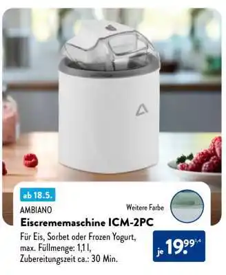 Aldi Nord Eiscrememaschine ICM-2PC Angebot
