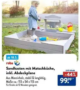 Aldi Nord Sandkasten mit Matschküche, inkl. Abdeckplane Angebot