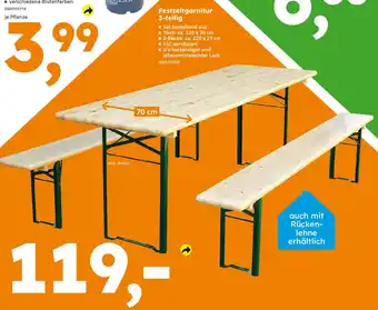 Globus Baumarkt Festzeltgarnitur 3-teilig Angebot