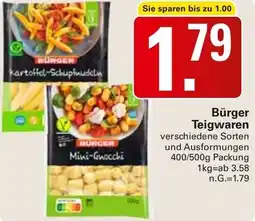 WEZ Bürger Teigwaren Angebot