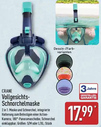 Aldi Nord CRANE Vollgesichts Schnorchelmaske Angebot