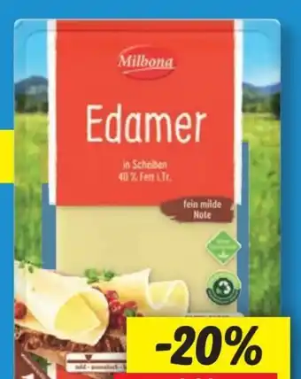 Lidl Milbona Edamer in Scheiben Angebot