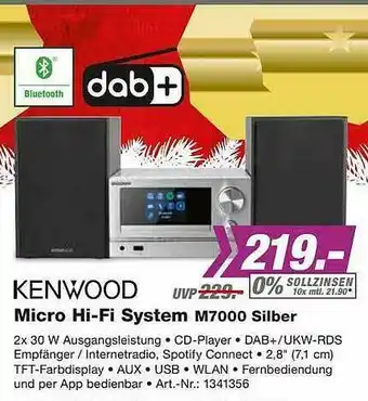 EP Kenwood Micro Hi-fi System M7000 Silber Angebot