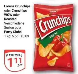 Globus Lorenz crunchips oder crunchips wow oder roasted verschiedene sorten oder party clubs Angebot