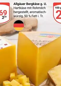 Globus Allgäuer bergkäse g. u Angebot