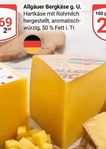 Globus Allgäuer bergkäse g. u Angebot