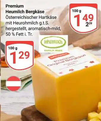 Globus Heumilch premium heumilch bergkäse Angebot