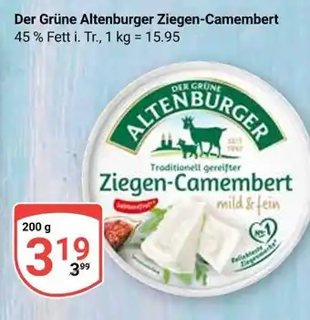 Globus Der grüne altenburger ziegen-camembert Angebot