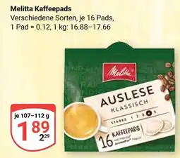 Globus Melitta kaffeepads Angebot