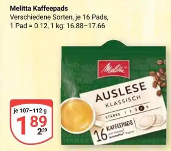 Globus Melitta kaffeepads Angebot