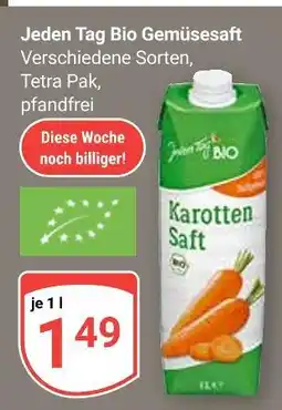 Globus Jeden tag bio gemüsesaft Angebot