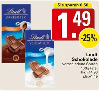 WEZ Lindt Schokolade Angebot