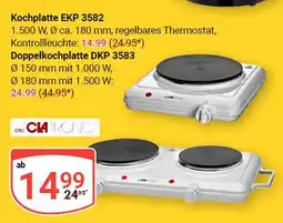 Globus Clatronic kochplatte ekp 3582 oder doppelkochplatte dkp 3583 Angebot