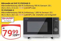 Globus Sharp mikrowelle mit grill yc-pg204ae-s oder yc-pg254ae-s Angebot